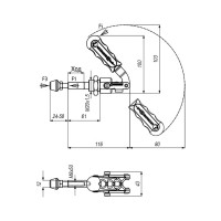 Механический плунжерный зажим KUKAMET, усилие 550 кг 513-3