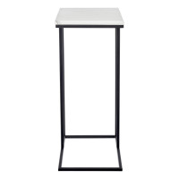 Придиванный столик BRADEX loft 50x30 см, белый мрамор, с черными ножками RF 0358