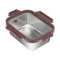 Ланч-бокс Smart Solutions стальной со стеклянной крышкой, 1,8 л, сливовый SFE-SS-LB-ST-GLS-PL-1.8