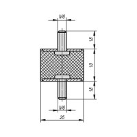 Резинометаллический буфер KIPP K0566,02501055