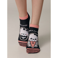 Хлопковые женские носки Conte elegan T HAPPY 19С-114СП, р.23-25, 358 черный 1001321120030012358