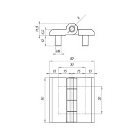 Шарнирная накладная петля EMES PMC50X50