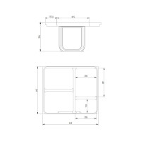 Комплект вёдер GTV МУЛЬТИНО NEW 600 3x15L+1x7L + каркас с креплением к фасаду, антрацит PB-93004162601