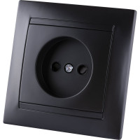 Розетка TDM ELECTRIC Лама 2П 10А 250В с защитными шторками, графит SQ1815-0610