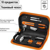 Слесарный набор TDM ELECTRIC 18 предметов, тканевый чехол, серия "Гранит" SQ1014-0202