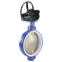 Затвор дисковый поворотный DN.ru WCB-316L-PTFE Ду400 Ру16 с редуктором D050-02376