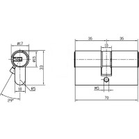 Ключевой цилиндр MORELLI 70C AB (70мм), цвет-античная бронза 9008942