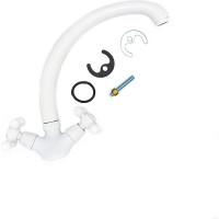 Смеситель для кухни ARCO DA VELLA маховик крест, металл, белый А4515WT 04884