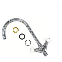 Смеситель для кухни ARCO DA VELLA маховик крест, белый керамич, с гайкой А45(1)05 04953