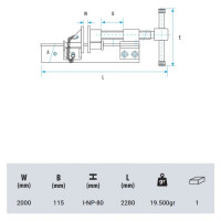 Струбцина-вайма H-образная кованая KANCA 60x2000 мм 60102010200