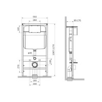 Инсталляция с кнопкой Santi Line (хром квадратная) SL-01 SL-01q