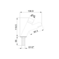 Кран с таймером для установки на раковину NOFER 6 л/мин 07400.N