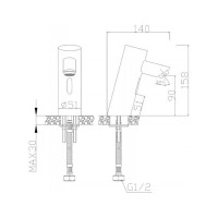 Кран сенсорный для раковины или столешницы Nofer латунь глянцевый 07261.B