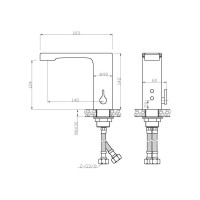 Автоматический смеситель для раковины или столешницы NOFER черный 07260.M.N