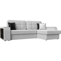 Угловой диван Лига диванов Брюссель правый полностью экокожа белая 29395