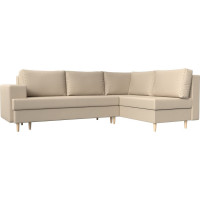 Угловой диван Лига диванов Сильвана правый полностью экокожа бежевая 100854