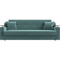 Прямой диван Лига диванов книжка Сенатор полностью велюр бирюзовый 100620