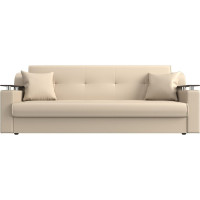 Прямой диван Лига диванов книжка Сенатор полностью экокожа бежевая 100629