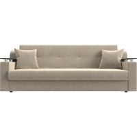 Прямой диван Лига диванов книжка Сенатор полностью микровельвет бежевый 100614