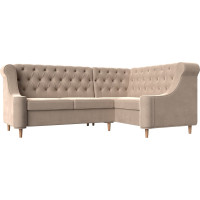 Угловой диван Лига диванов Бронкс угол правый полностью велюр бежевый 104567