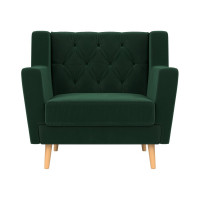 Кресло Лига диванов Брайтон Люкс полностью велюр зеленый 108892
