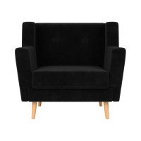 Кресло Лига диванов Брайтон полностью велюр черный 108871