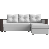 Угловой диван Лига диванов Валенсия Лайт угол правый полностью экокожа белая 117767