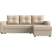 Угловой диван Лига диванов Ливерпуль Лайт угол правый полностью экокожа бежевая 117740