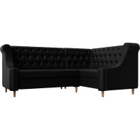 Угловой диван Лига диванов Бронкс угол правый полностью экокожа черная 114590