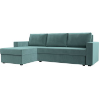 Угловой диван Лига диванов Траумберг Лайт левый полностью Велюр бирюзовый 117149L