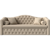 Прямой диван Лига диванов Мечта полностью экокожа бежевая 112871