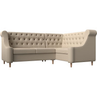 Угловой диван Лига диванов Бронкс угол правый полностью экокожа бежевая 114587