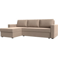 Угловой диван Лига диванов Траумберг Лайт левый полностью велюр бежевый 117151L