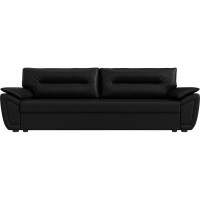 Прямой диван Лига диванов Нэстор Лайт полностью экокожа черная 117608