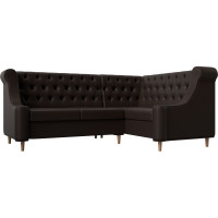 Угловой диван Лига диванов Бронкс угол правый полностью экокожа коричневая 114589