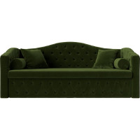 Прямой диван Лига диванов Мечта полностью микровельвет зеленый 112860