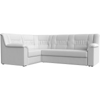 Угловой диван Лига диванов Карелия левый угол полностью экокожа белая 113363L