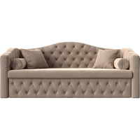 Прямой диван Лига диванов Мечта полностью велюр бежевый 112849