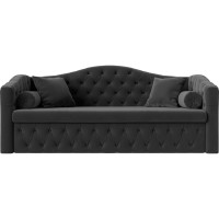 Прямой диван Лига диванов Мечта полностью велюр серый 112854