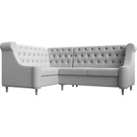 Угловой диван Лига диванов Бронкс угол левый полностью экокожа белая 114588L