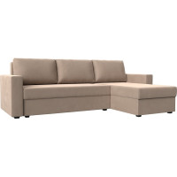 Угловой диван Лига диванов Траумберг Лайт правый полностью велюр бежевый 117151