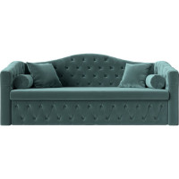 Прямой диван Лига диванов Мечта полностью велюр бирюзовый 112850