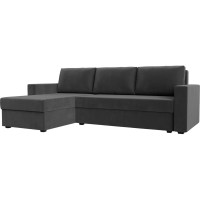 Угловой диван Лига диванов Траумберг Лайт левый полностью велюр серый 117152L