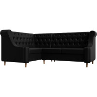 Угловой диван Лига диванов Бронкс угол левый полностью экокожа черная 114590L