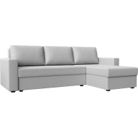 Угловой диван Лига диванов Траумберг Лайт правый полностью экокожа белая 117145