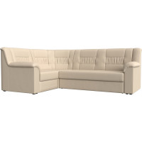Угловой диван Лига диванов Карелия левый угол полностью экокожа бежевая 113362L