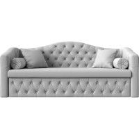 Прямой диван Лига диванов Мечта полностью экокожа белая 112872