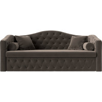 Прямой диван Лига диванов Мечта полностью велюр коричневый 112853