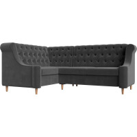 Угловой диван Лига диванов Бронкс угол левый полностью велюр серый 110366L