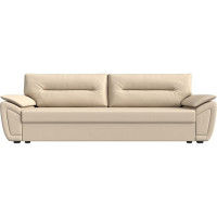Прямой диван Лига диванов Нэстор Лайт полностью экокожа бежевая 117605